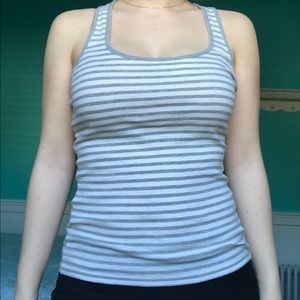 Guess grey and white striped tank